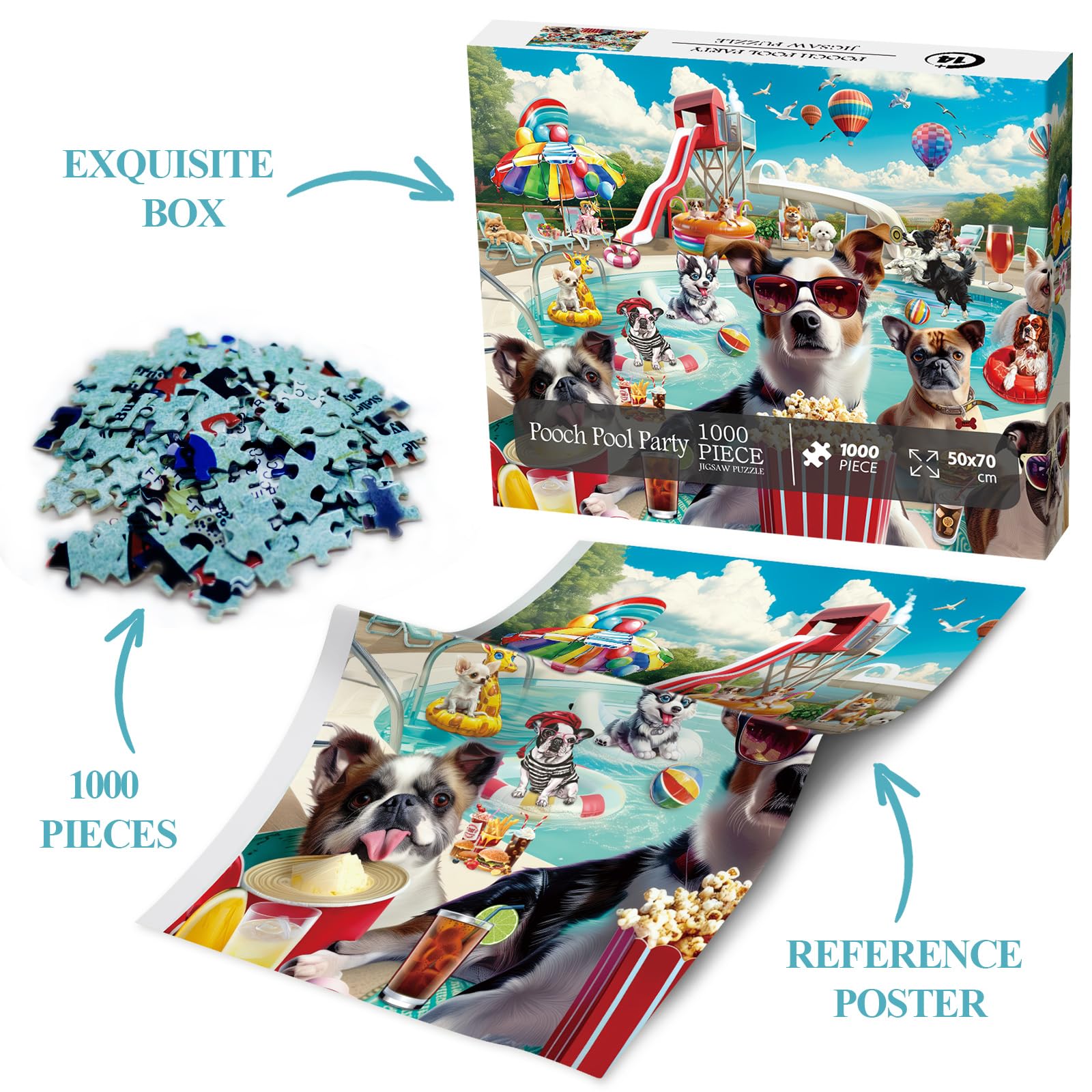 Pooch Pool Party Jigsaw Puzzle 1000 piezas