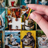 Animaux sur les toilettes puzzle 1000 pièces