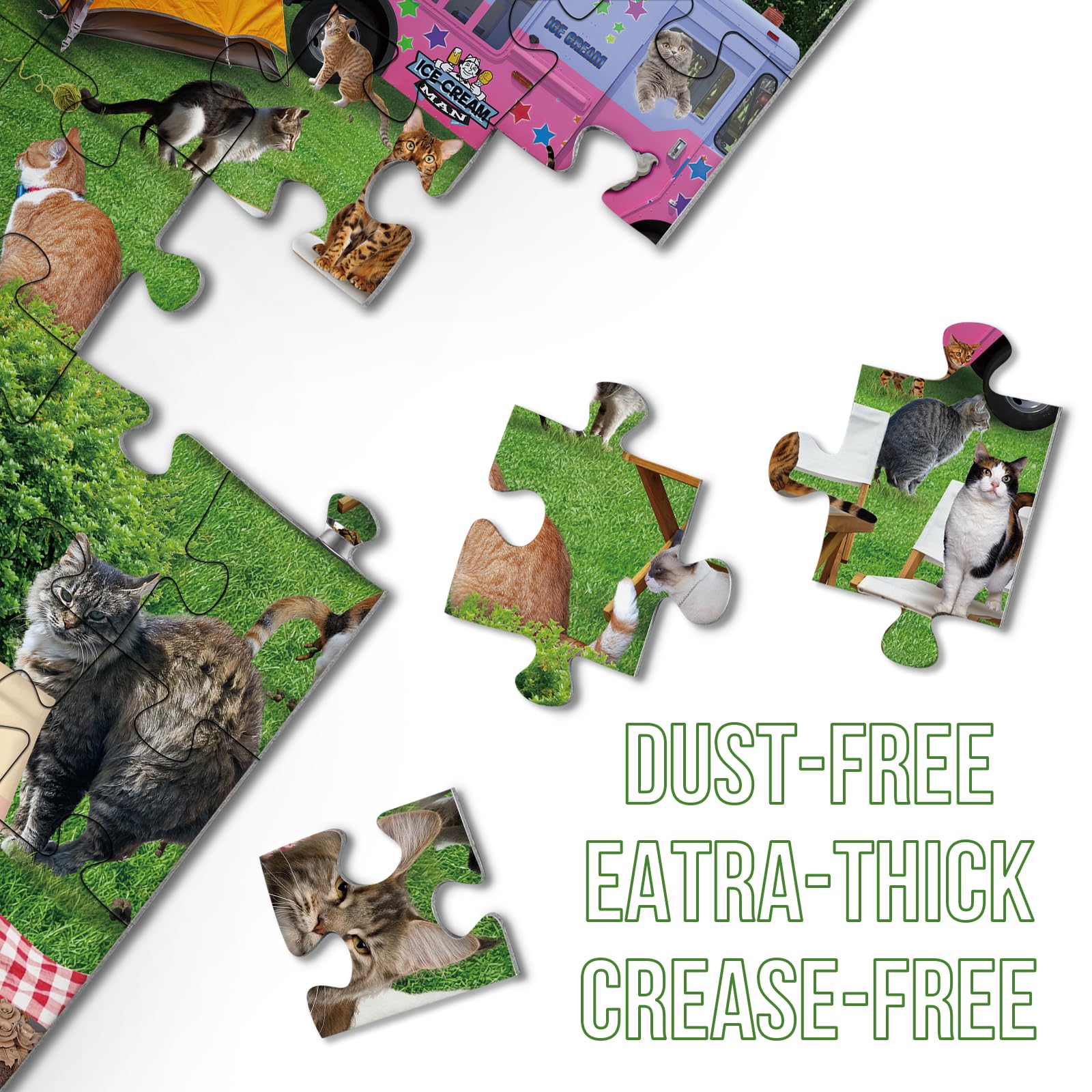 Pielas de rompecabezas de gato de caca de parque 1000 piezas