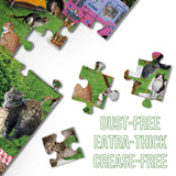 Pielas de rompecabezas de gato de caca de parque 1000 piezas