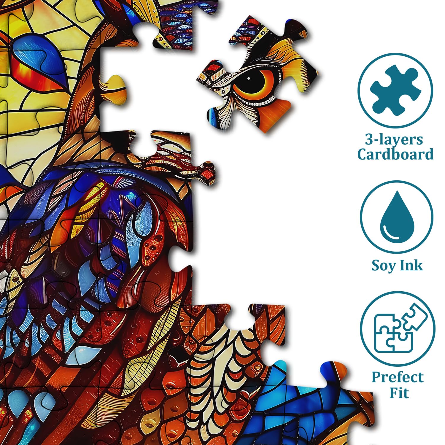 Owl de vidrieras Rompecabezas 1000 piezas