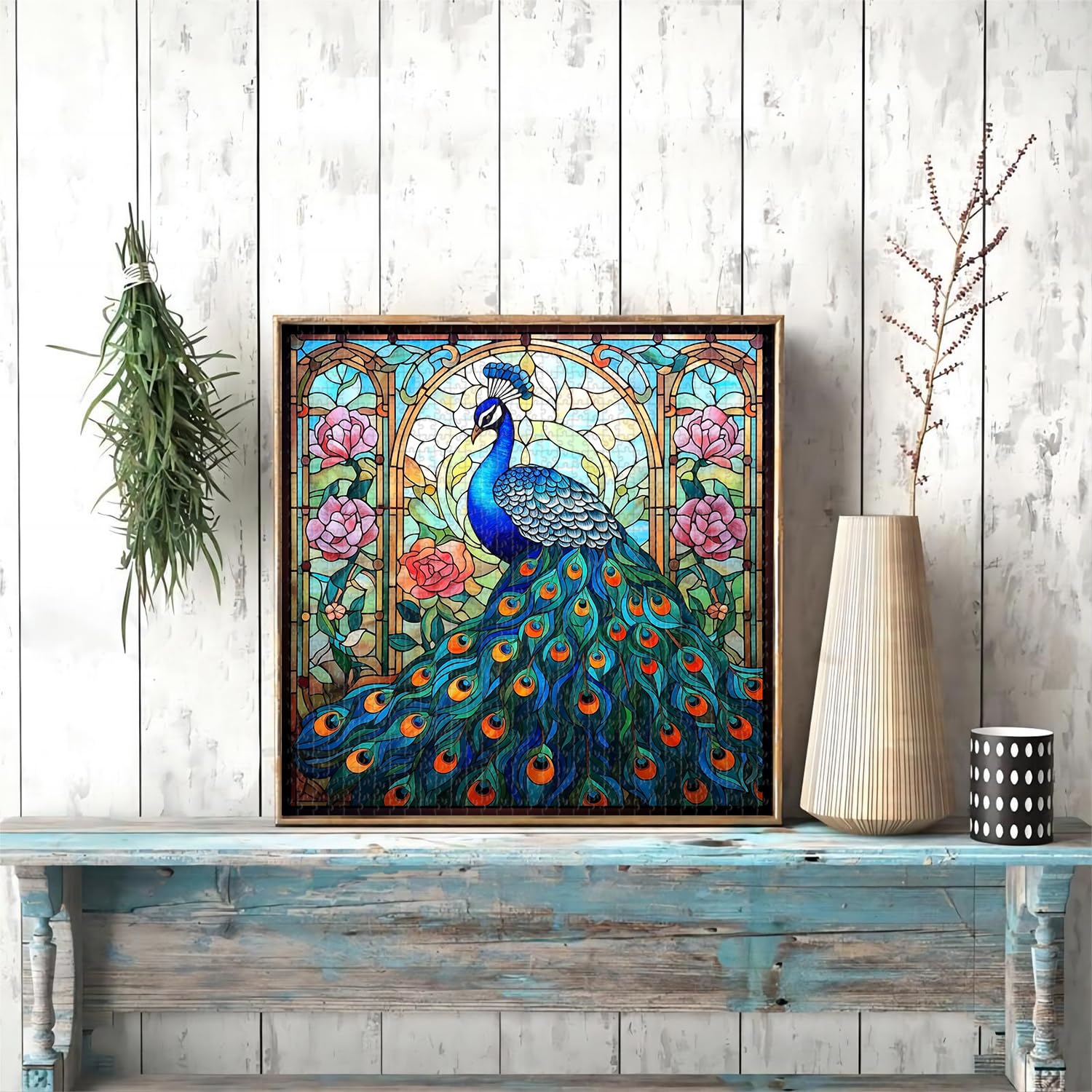 Pequeño de vidrio Peacock Globo rompecabezas 1000 piezas