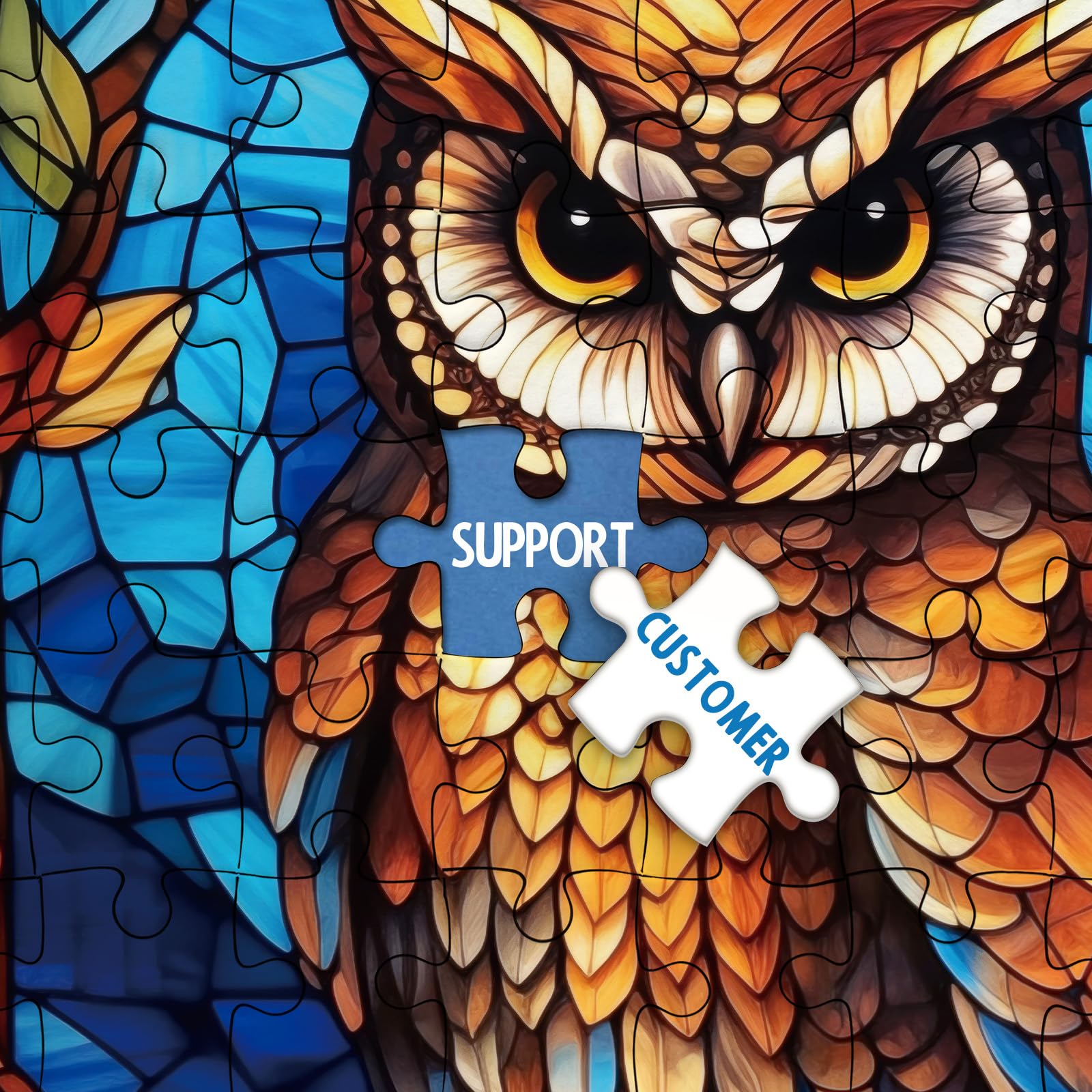 Owl de vidrieras Rompecabezas 1000 piezas