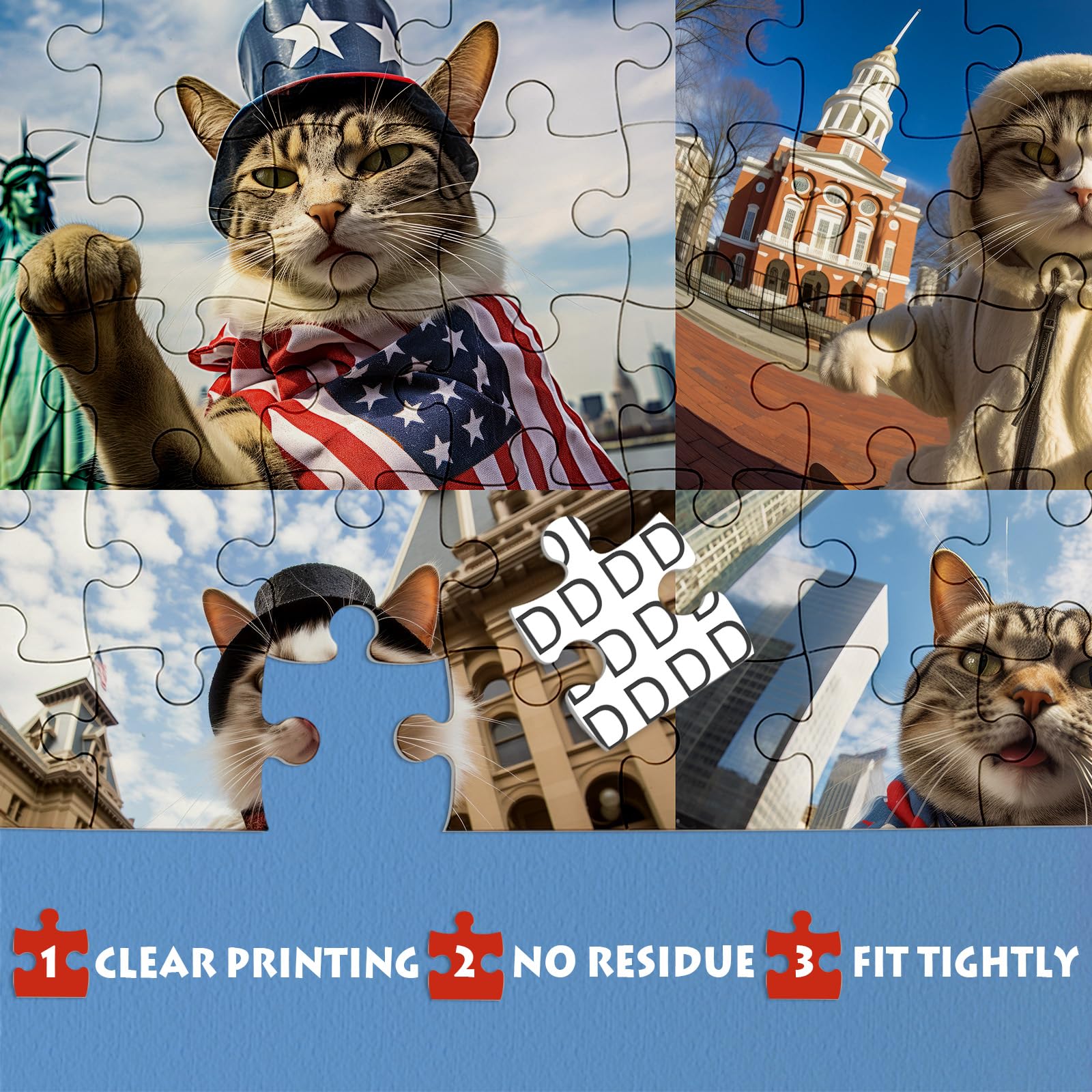 Miauen Sie uns Selfie -Puzzle 1000 Stücke