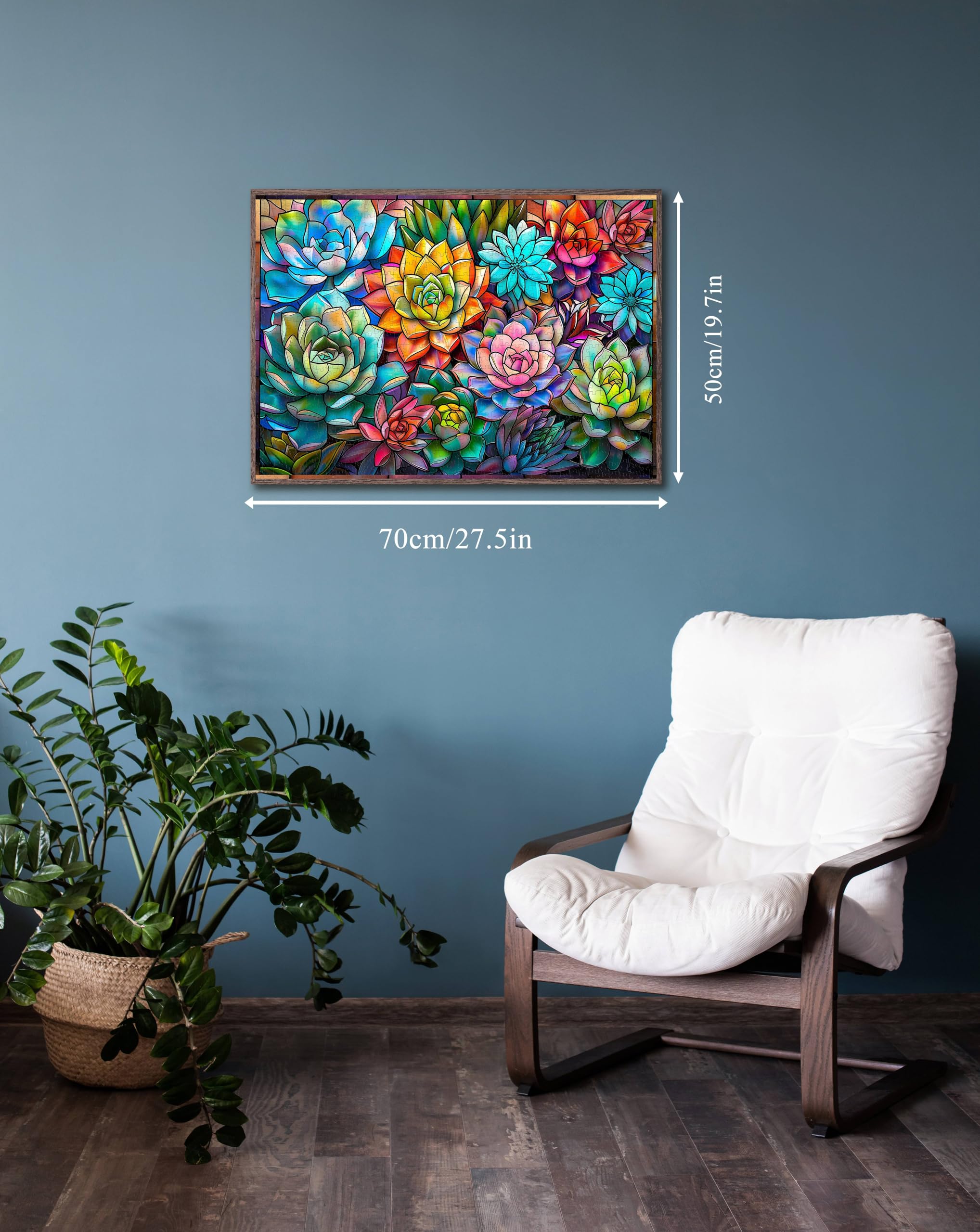 Suculentas coloridas de vidrieras Rompecabezas 1000 piezas