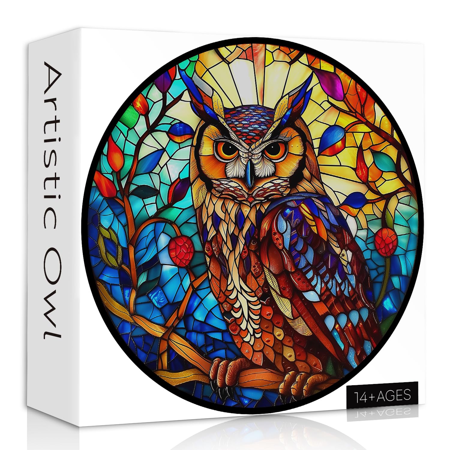 Owl de vidrieras Rompecabezas 1000 piezas