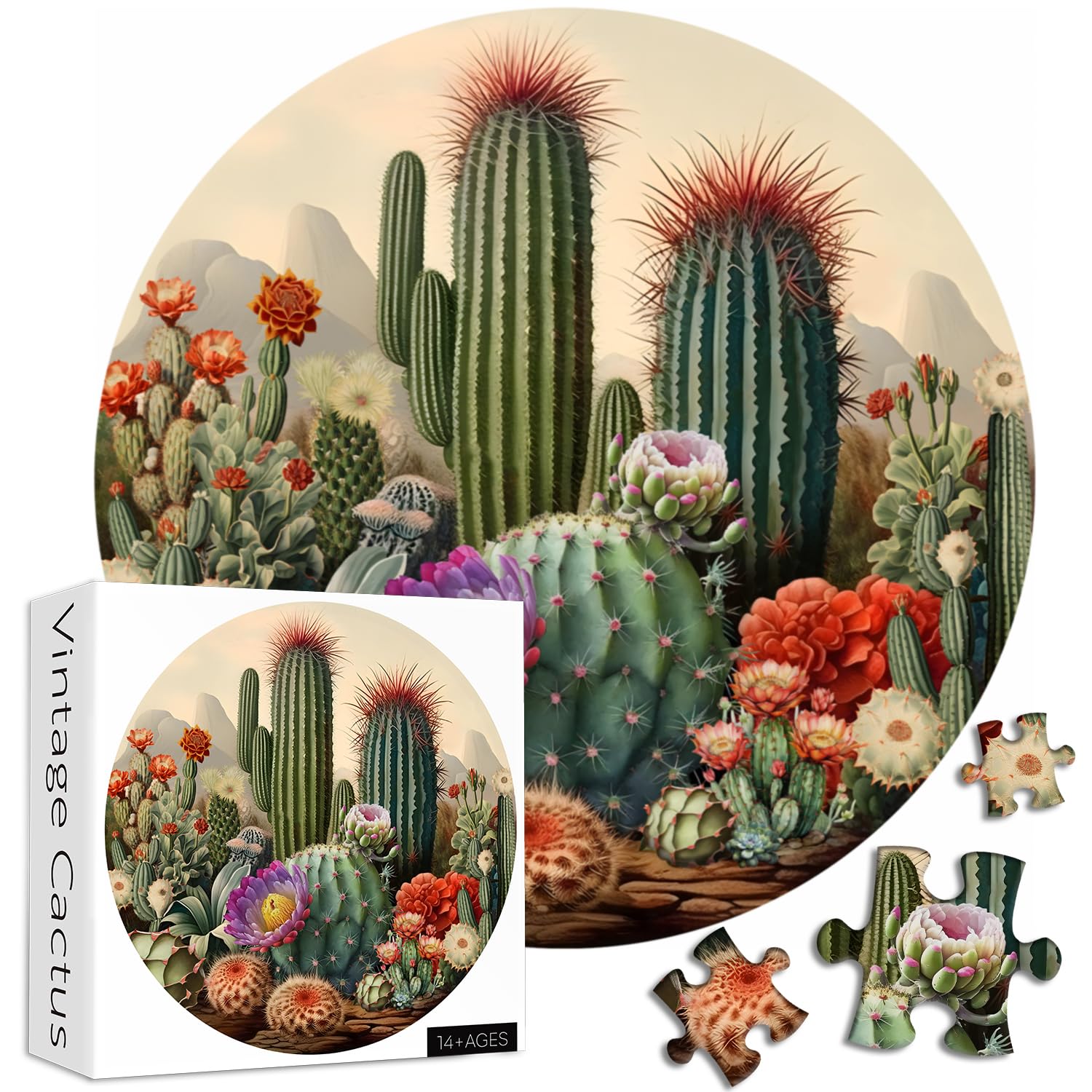 Puzzle per la pianta di cactus vintage puzzle 1000 pezzi