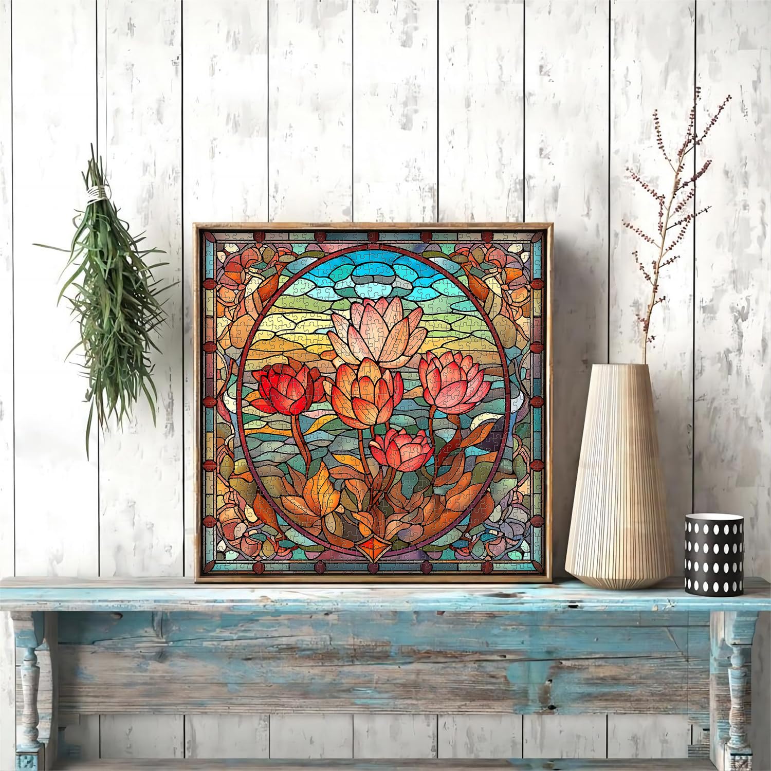 Flor de vidrio de vidrio Rompecabezas 1000 piezas