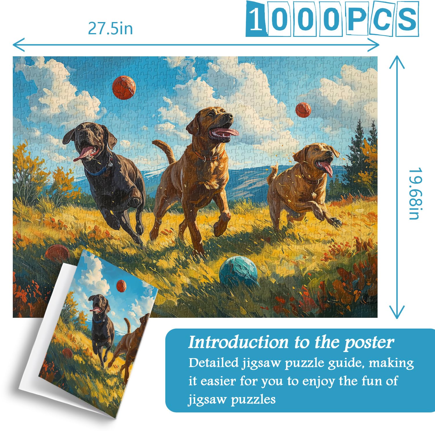 Persiguiendo divertidas piezas de rompecabezas 1000 piezas