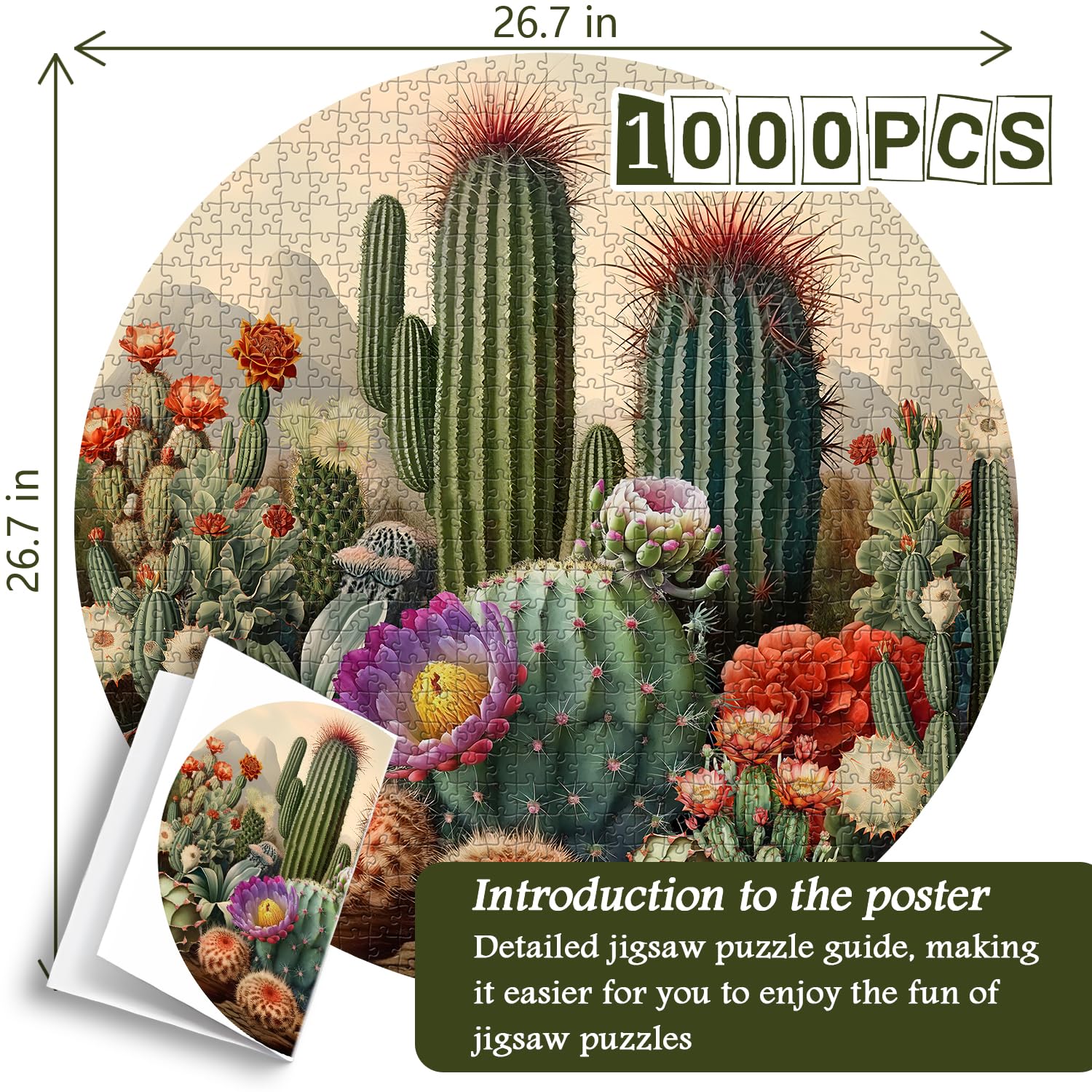 Puzzle per la pianta di cactus vintage puzzle 1000 pezzi
