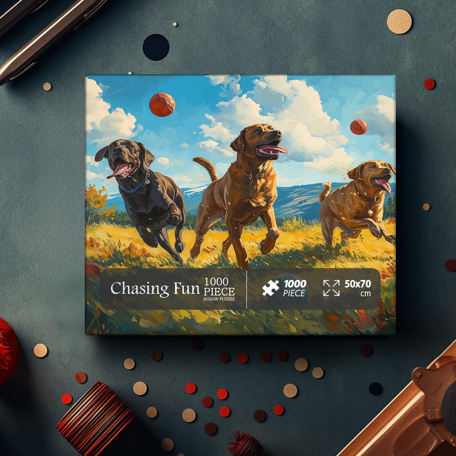 Persiguiendo divertidas piezas de rompecabezas 1000 piezas