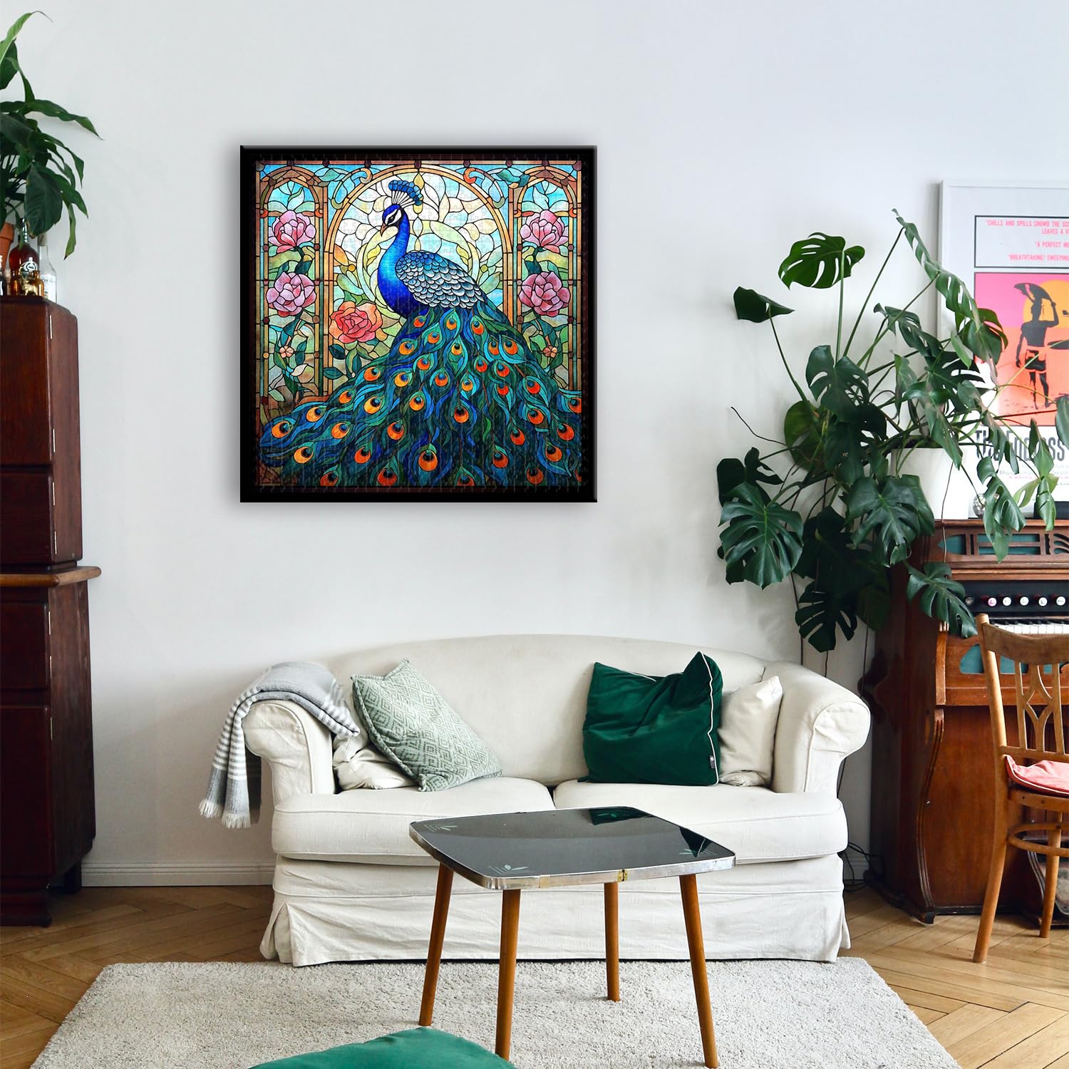 Pequeño de vidrio Peacock Globo rompecabezas 1000 piezas