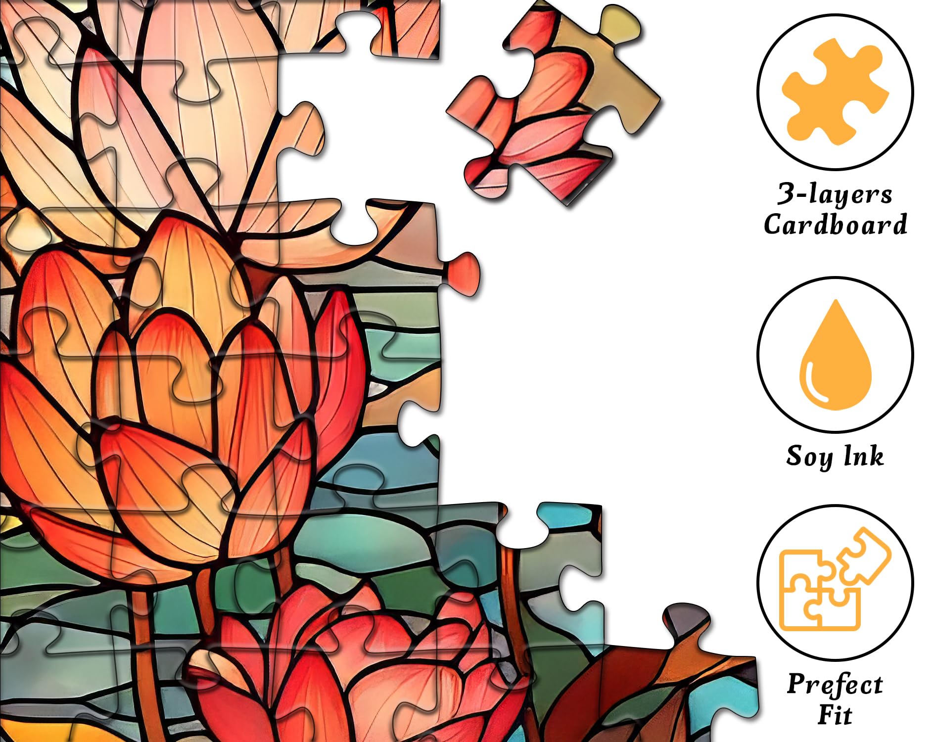 Flor de vidrio de vidrio Rompecabezas 1000 piezas