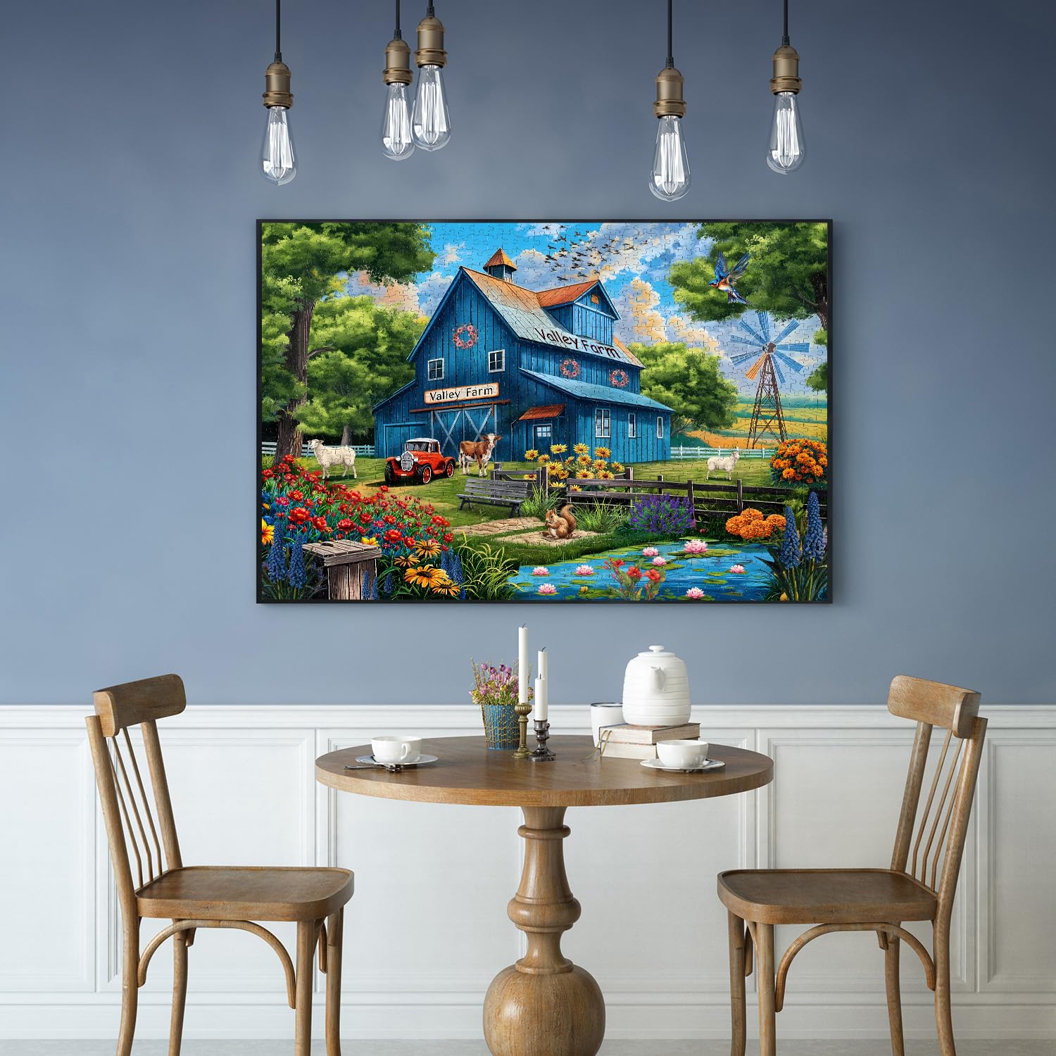 Pielzle de rompecabezas de granero de campo 1000 piezas