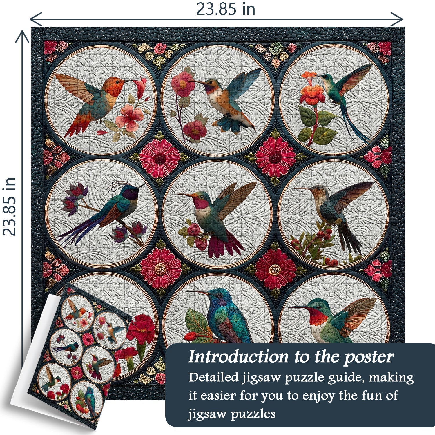 Colibríes entre flores rompecabezas rompecabezas 1000 piezas