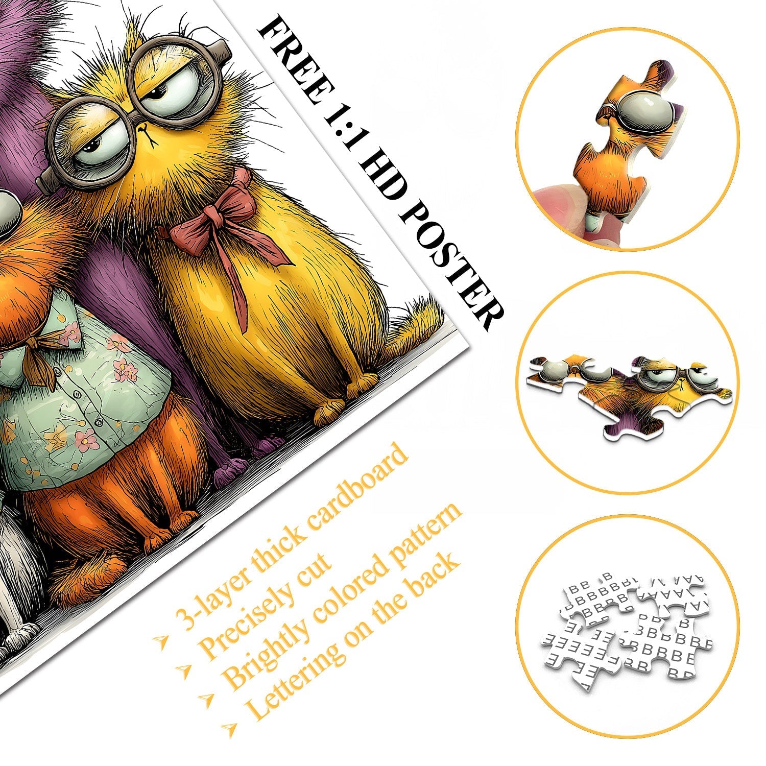 Cool Cat Squad Jigsaw Puzzle 1000 Pieces