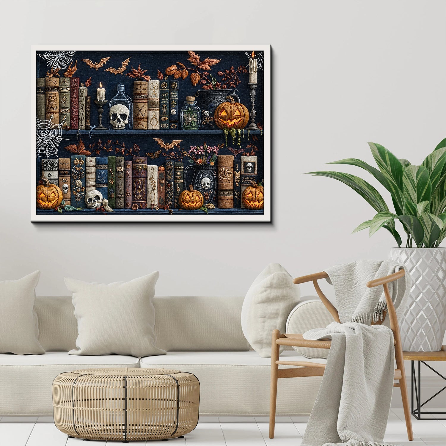 Spooky Bookshelf Nights Rompecabezas 1000 piezas