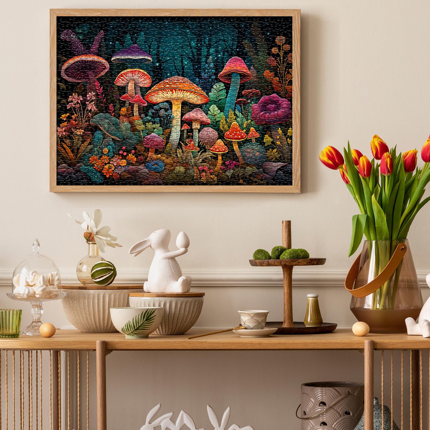 Rompecabezas del bosque de hongos 1000 piezas