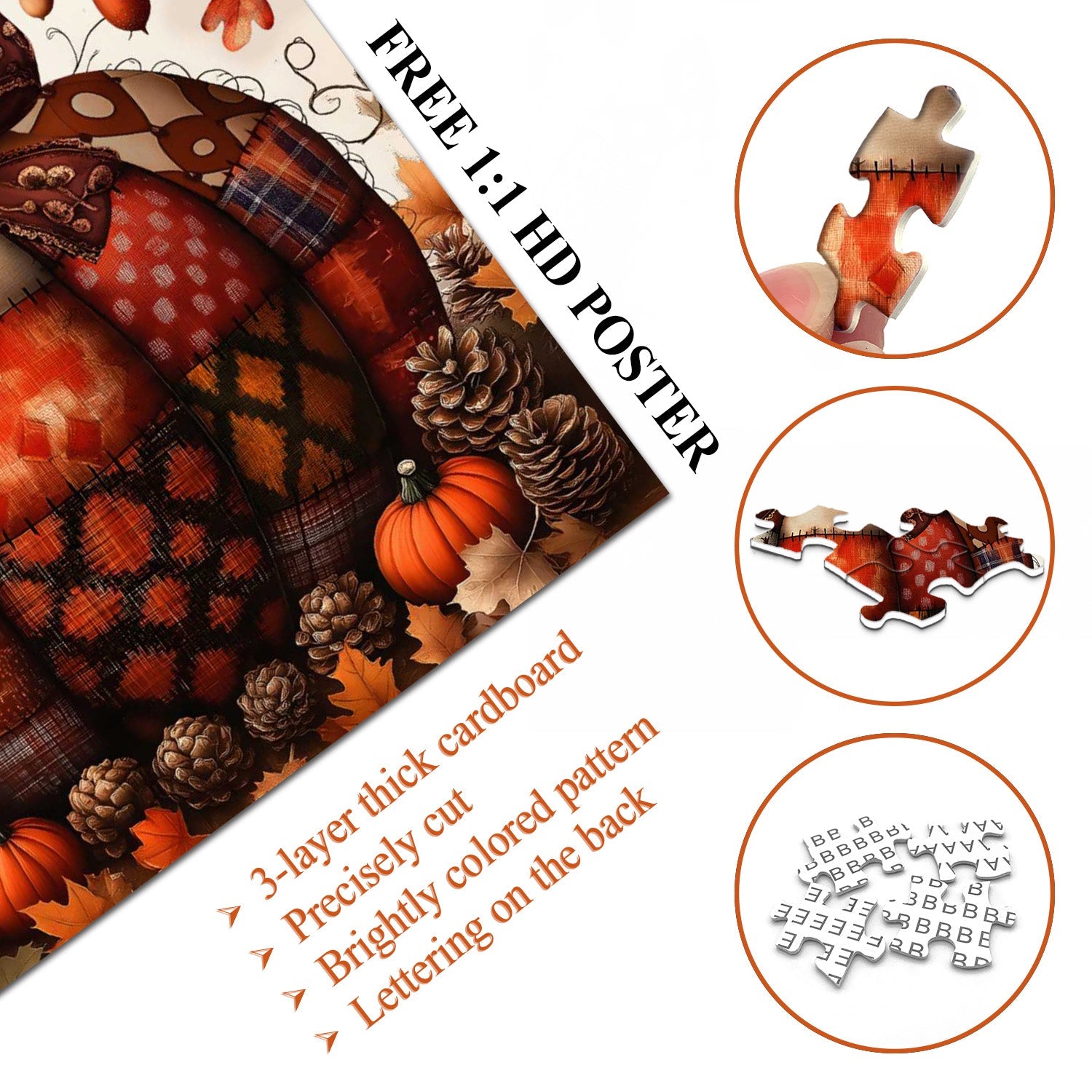 Patchwork Pumpkin Jigsaw Puzzle 1000 Piece