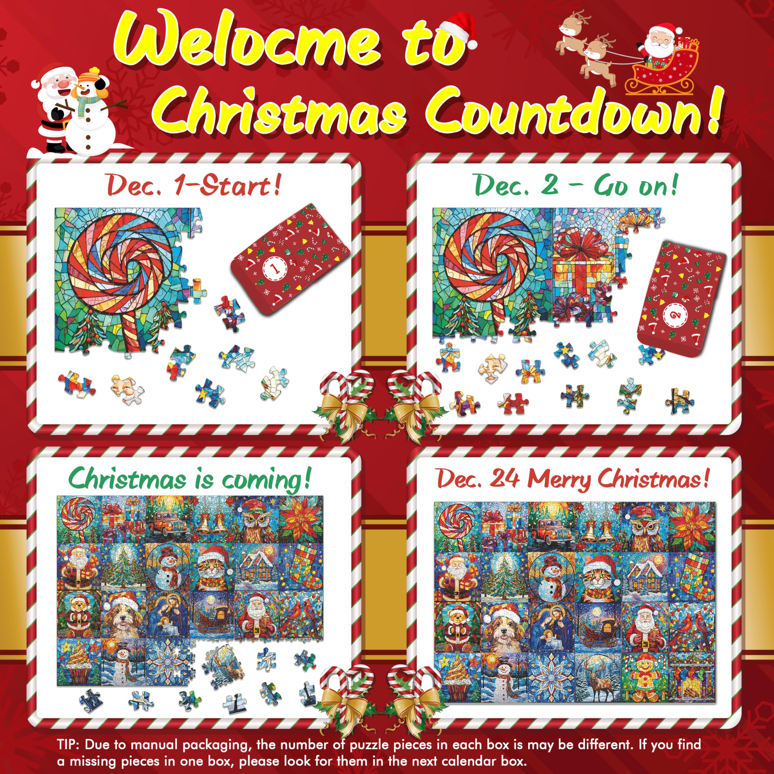 Treasures di Natale Avvento Calendario puzzle puzzle 1000 pezzi
