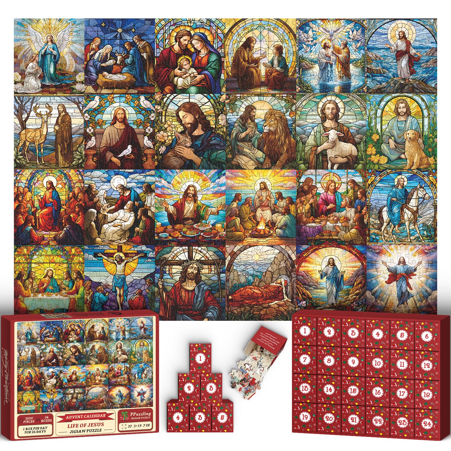 Calendario dell'avvento di natale di Gesù di Gesù puzzle 1000 pezzi
