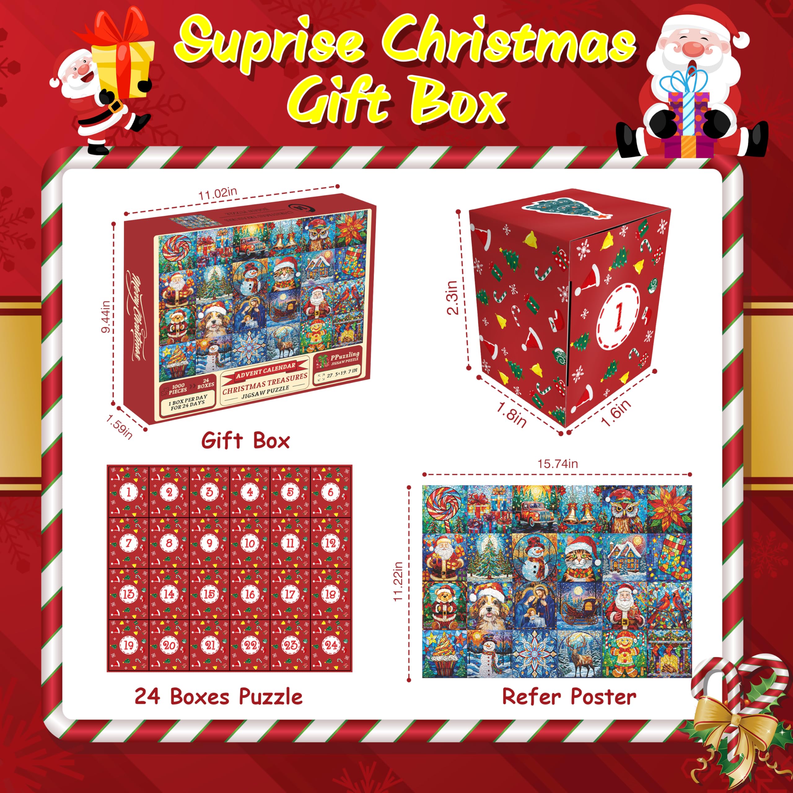 Treasures di Natale Avvento Calendario puzzle puzzle 1000 pezzi