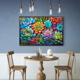 Suculentas coloridas de vidrieras Rompecabezas 1000 piezas