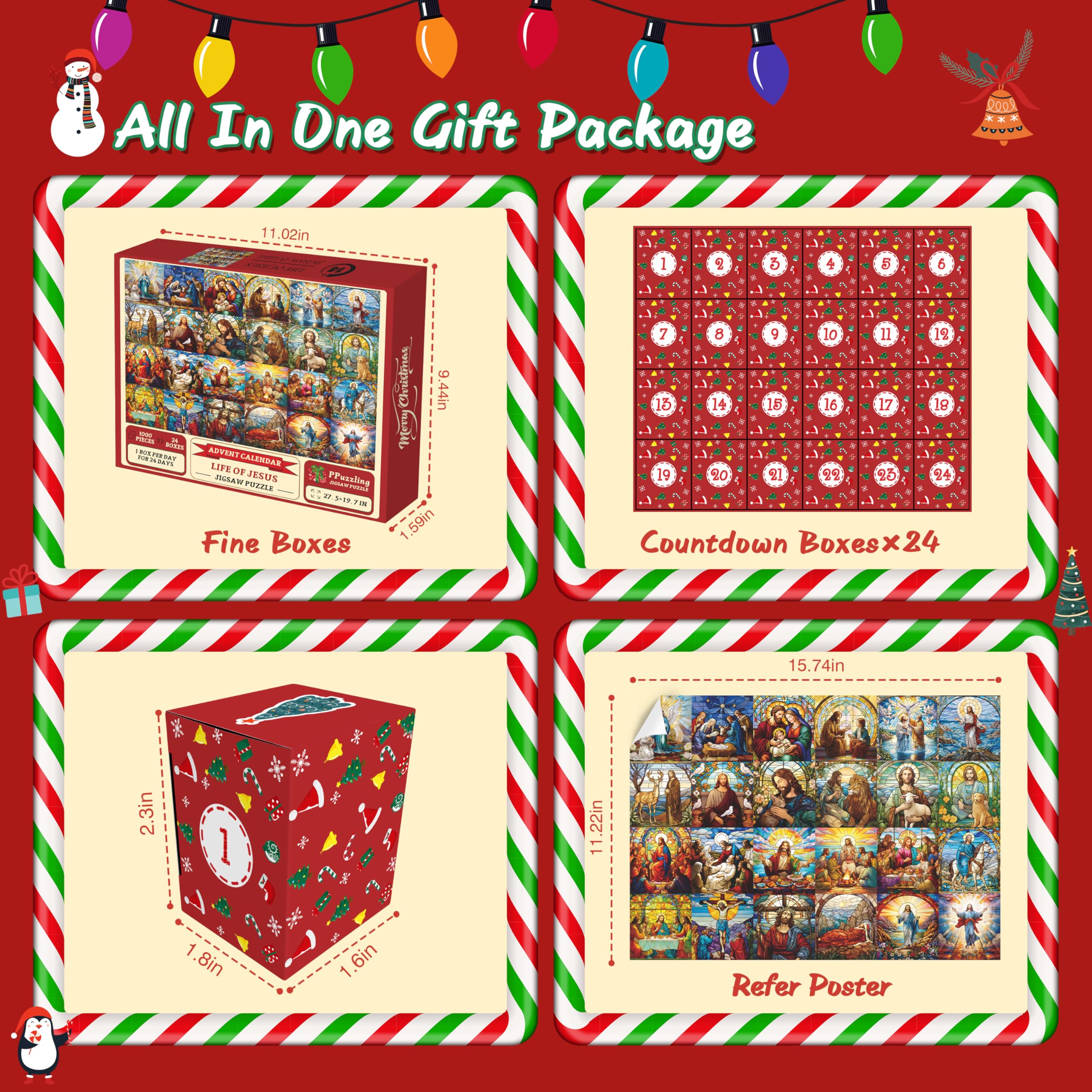 Calendario dell'avvento di natale di Gesù di Gesù puzzle 1000 pezzi