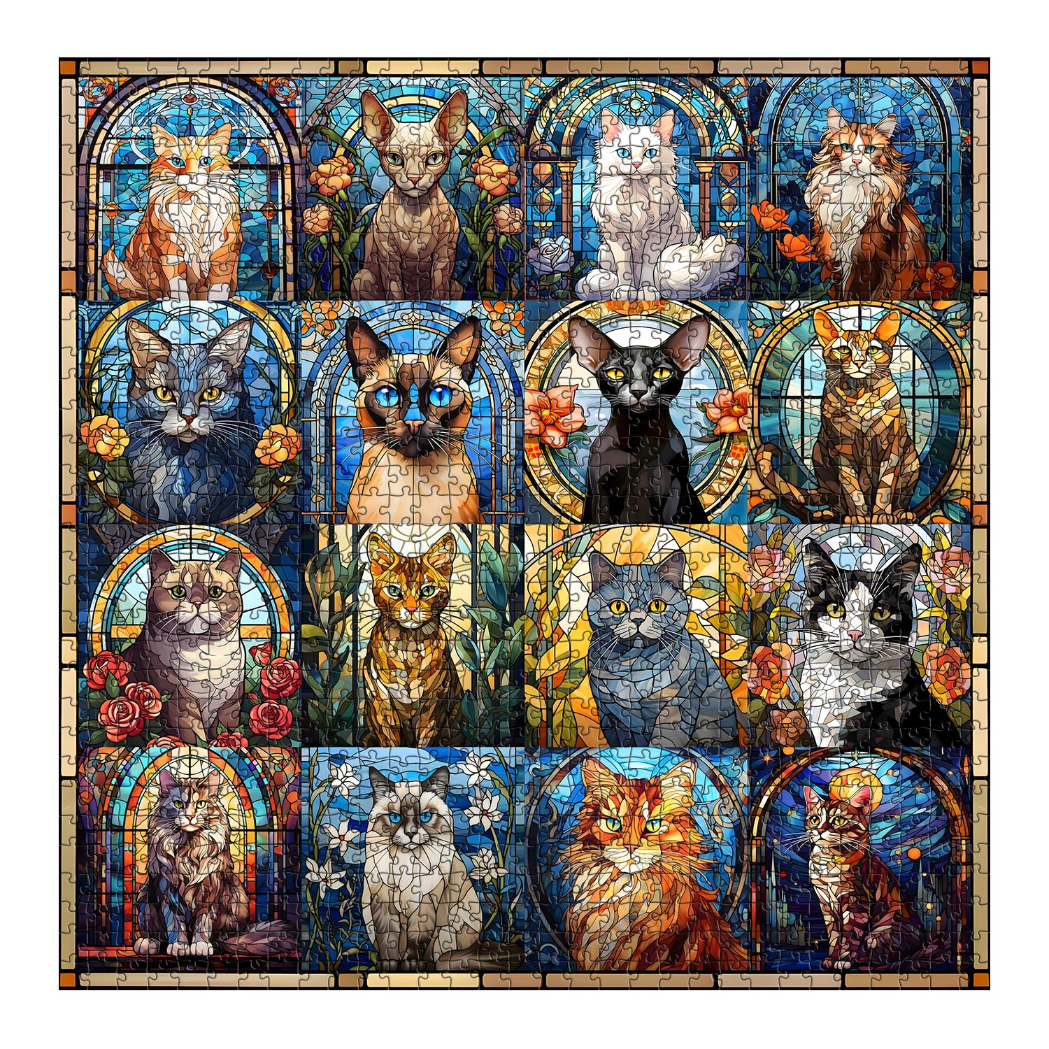 Cat de vidrio Gat rompecabezas Puzzle 1000 piezas