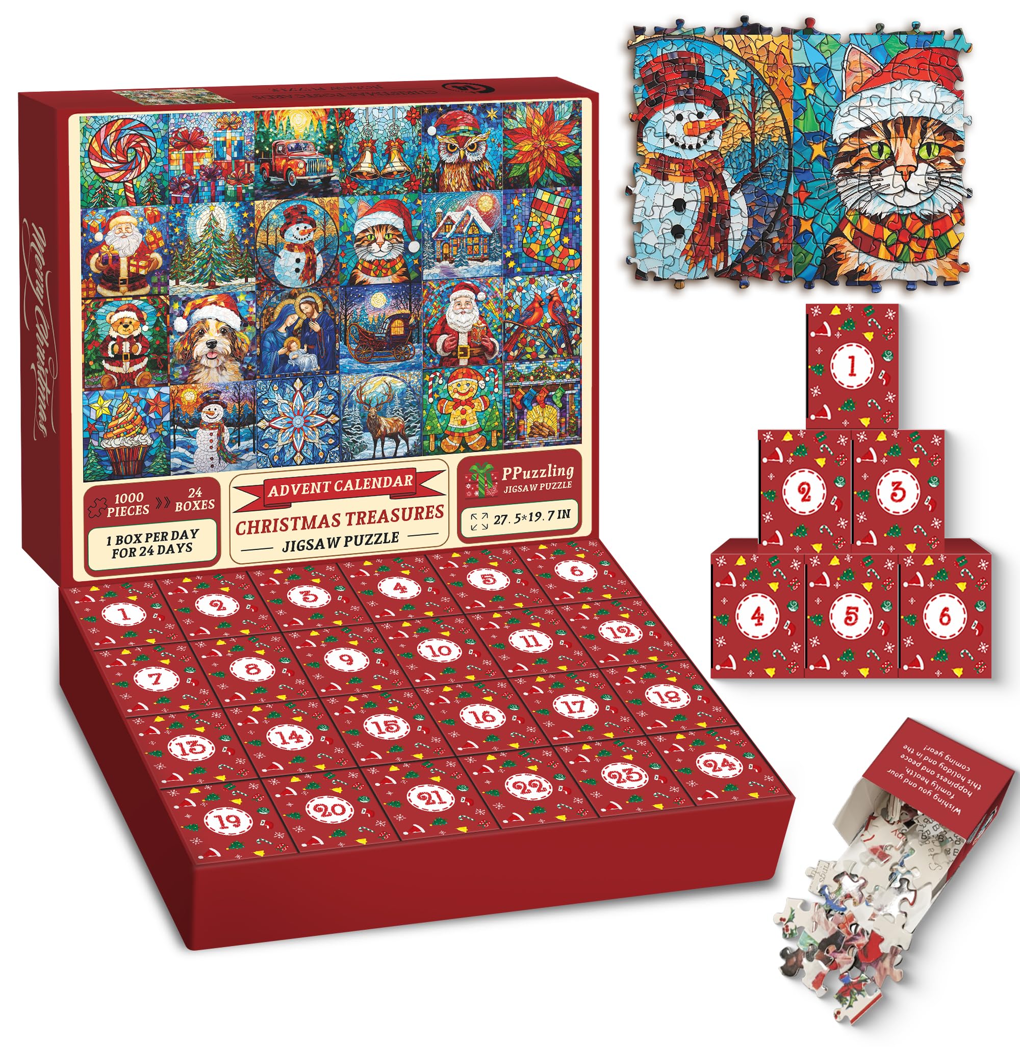 Treasures di Natale Avvento Calendario puzzle puzzle 1000 pezzi
