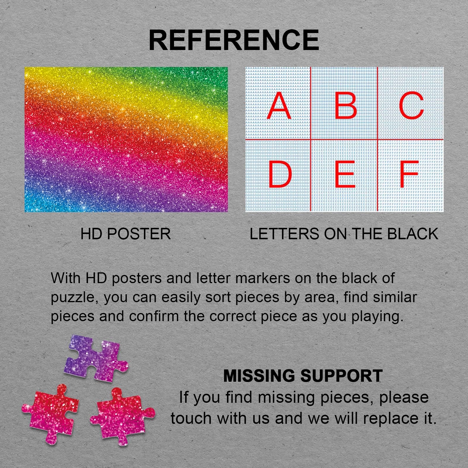 Imposible brillo de arcoiris brillante rompecabezas 1000 piezas