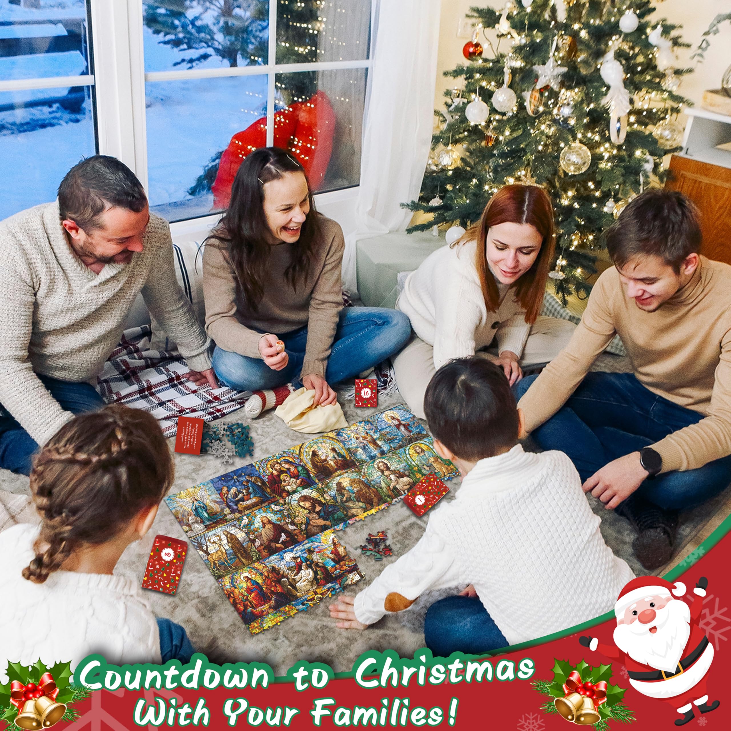 Calendario dell'avvento di natale di Gesù di Gesù puzzle 1000 pezzi