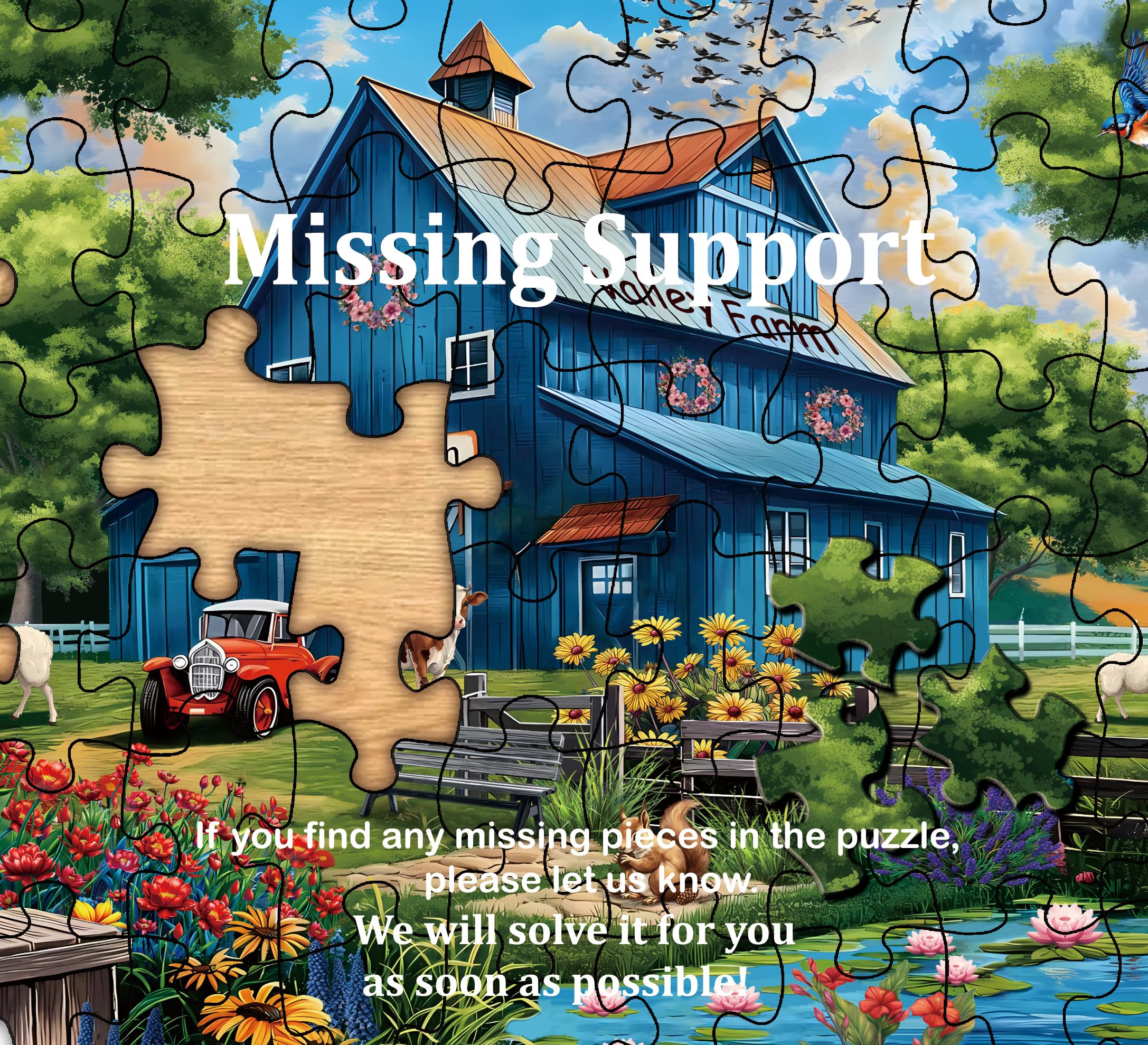 Pielzle de rompecabezas de granero de campo 1000 piezas