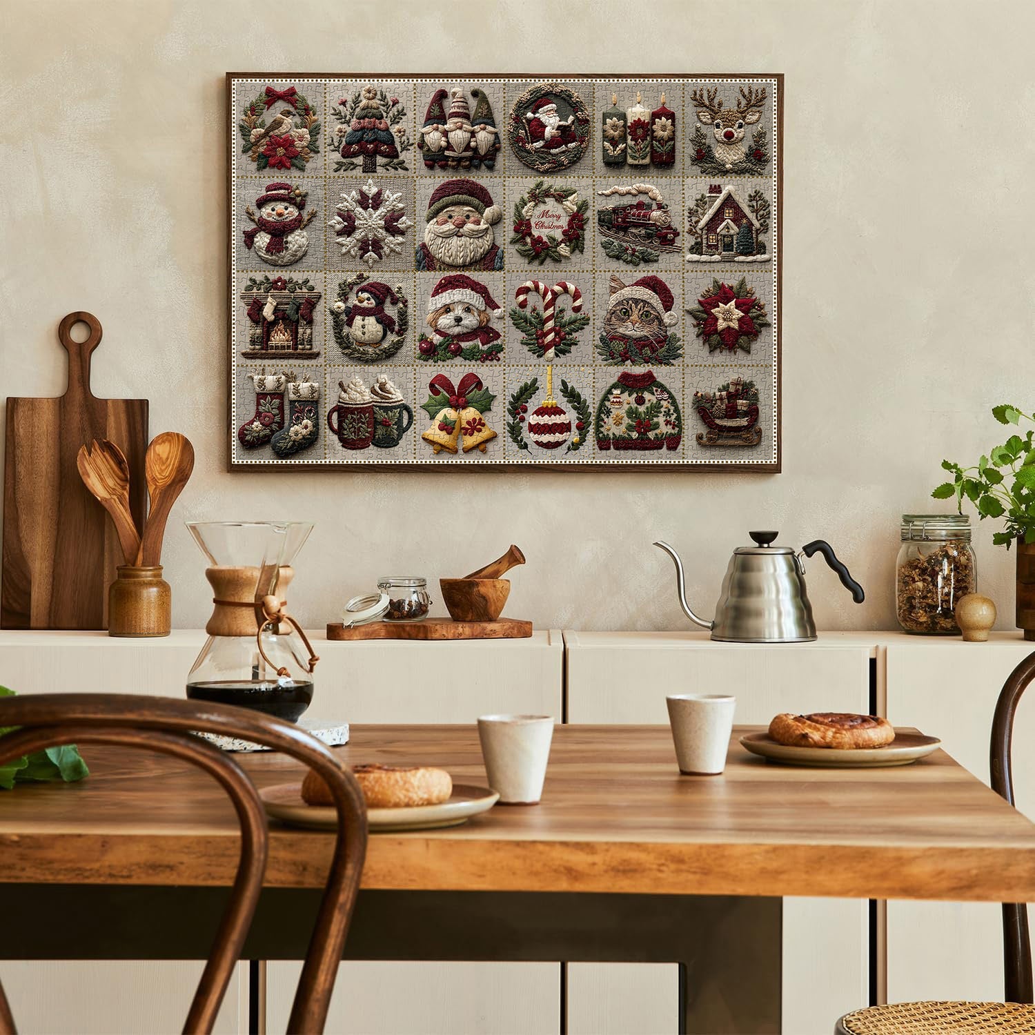 Vintage Christmas Fabric Fun Jigsaw Puzzles 1000 Pieces