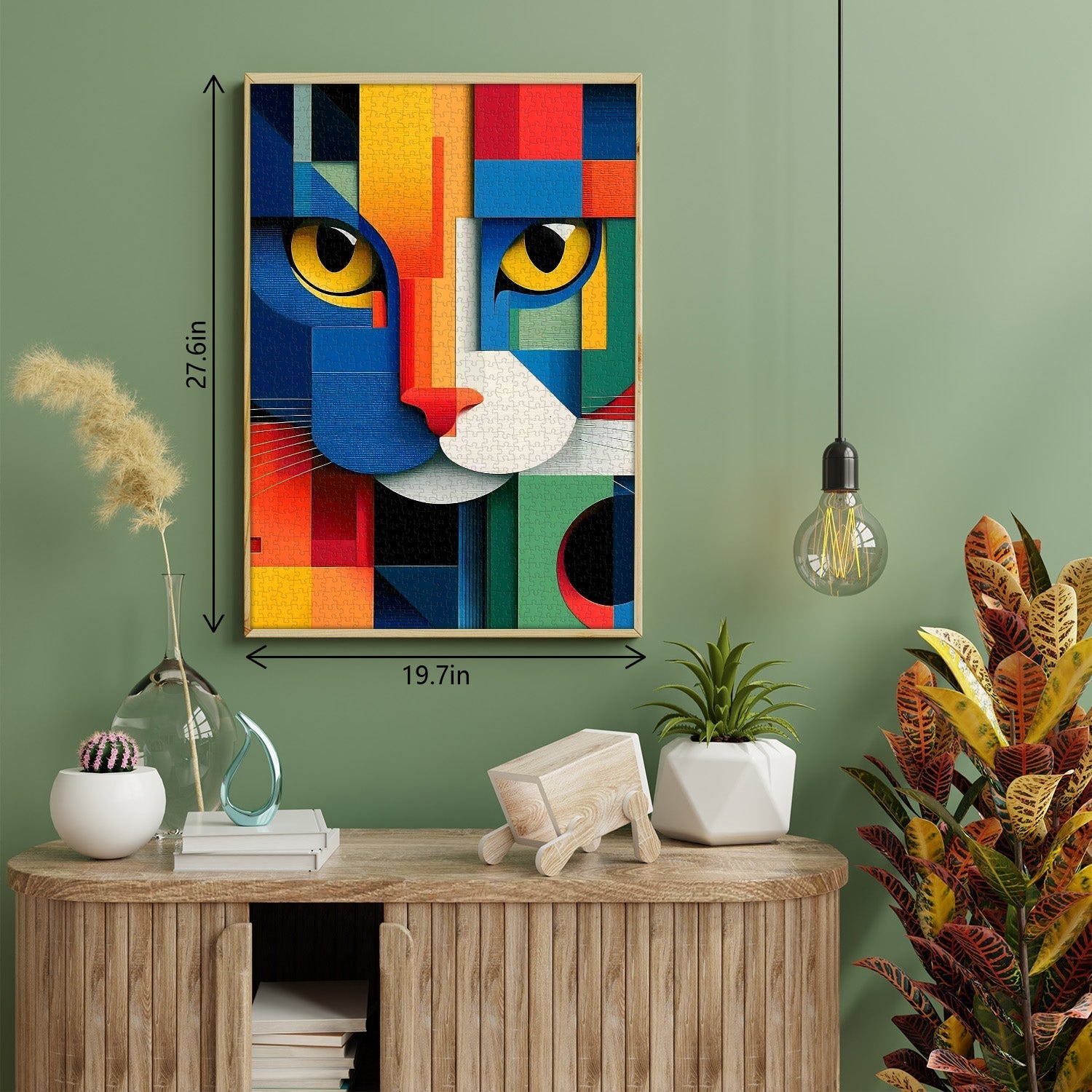 Rompecabezas geométrico de arte de gato, 1000 piezas