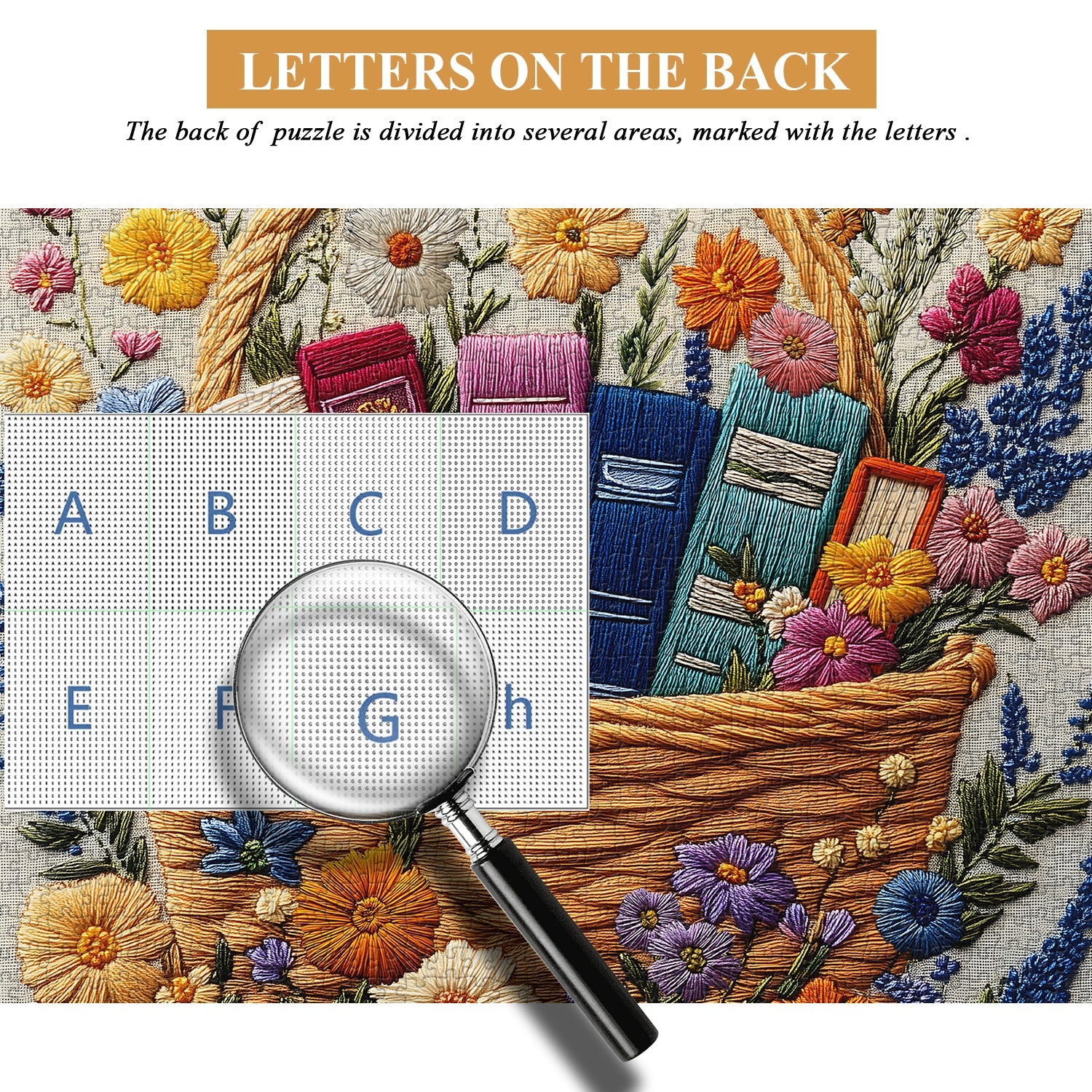 Libros florales Basket Rompecabezas Pizzles 1000 piezas