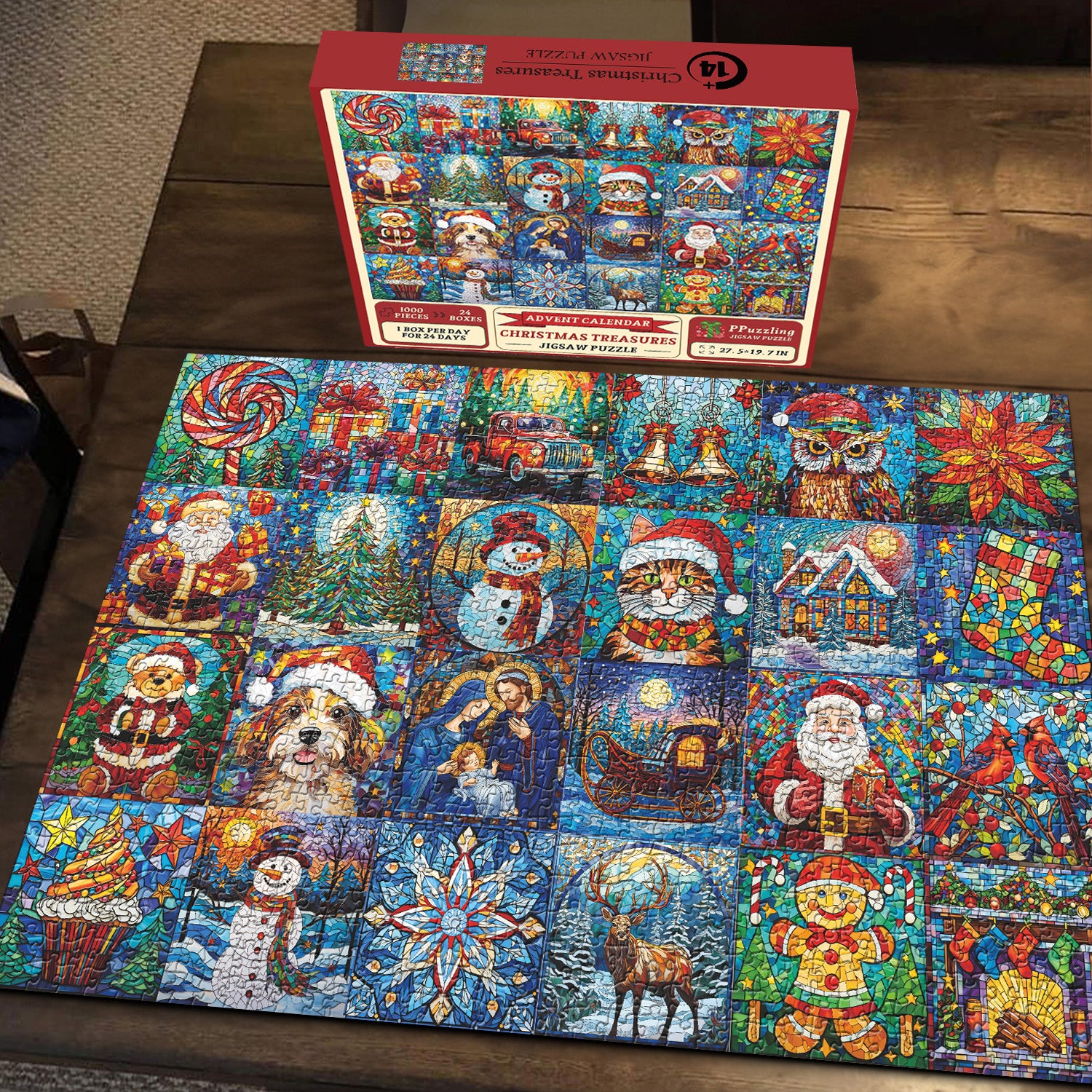 Treasures di Natale Avvento Calendario puzzle puzzle 1000 pezzi