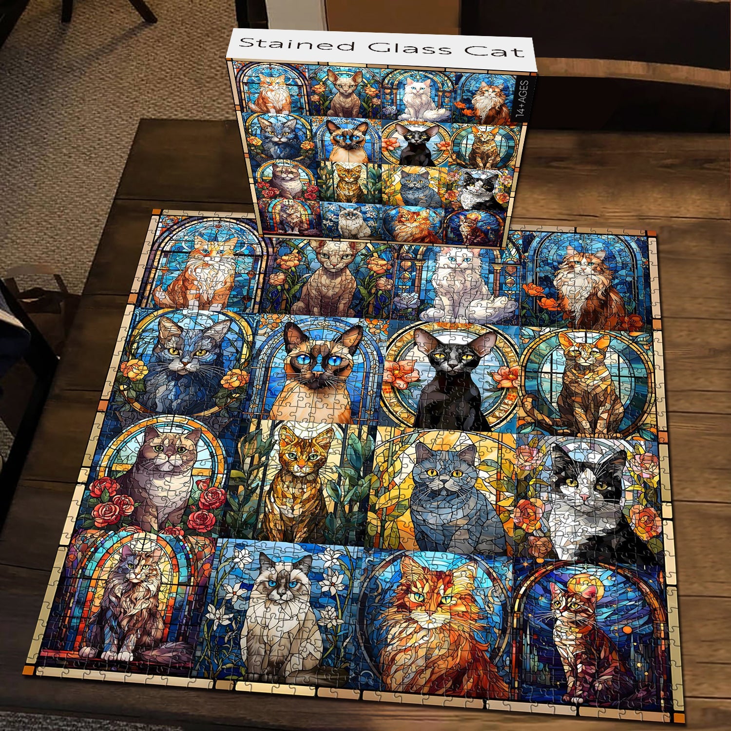 Cat de vidrio Gat rompecabezas Puzzle 1000 piezas