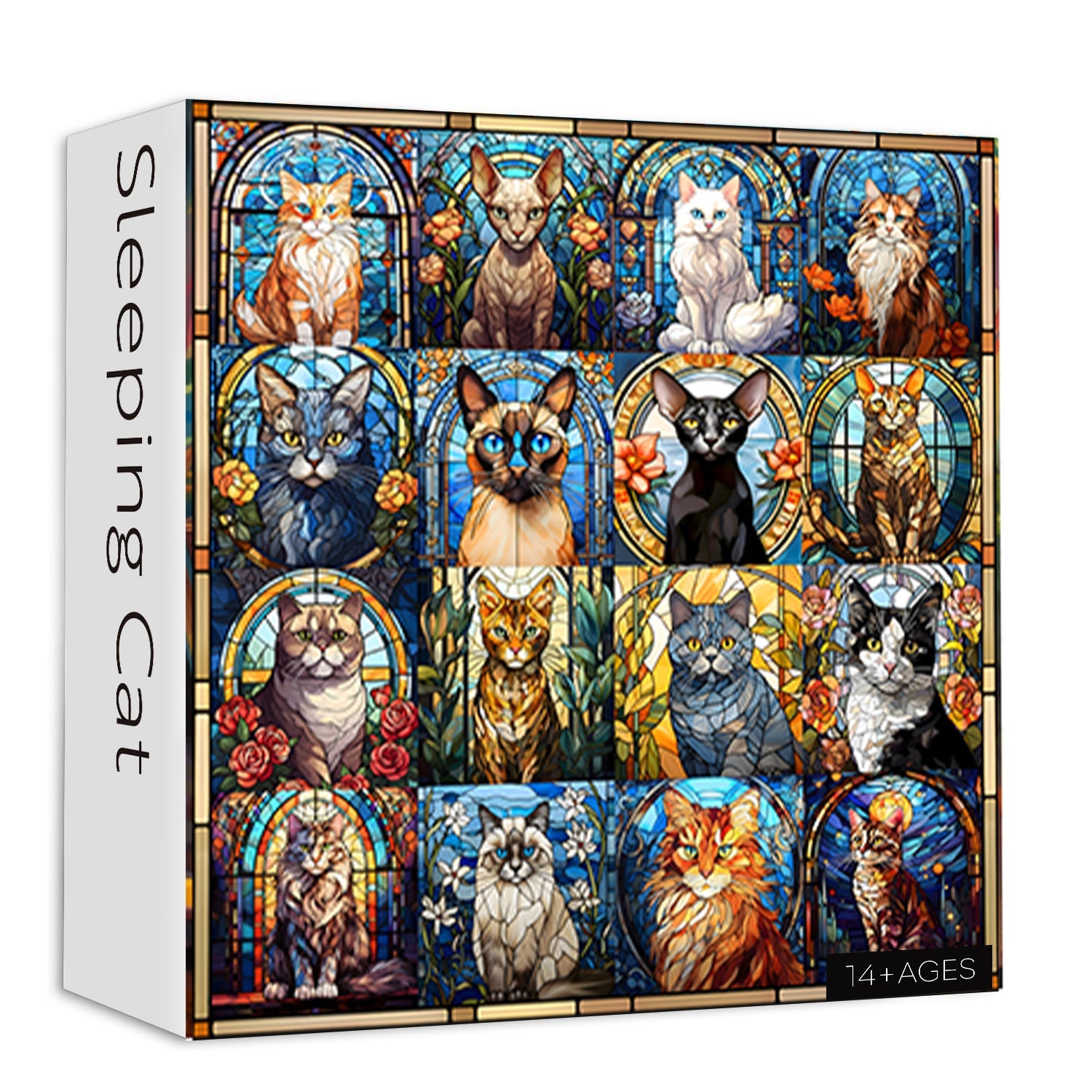 Cat de vidrio Gat rompecabezas Puzzle 1000 piezas