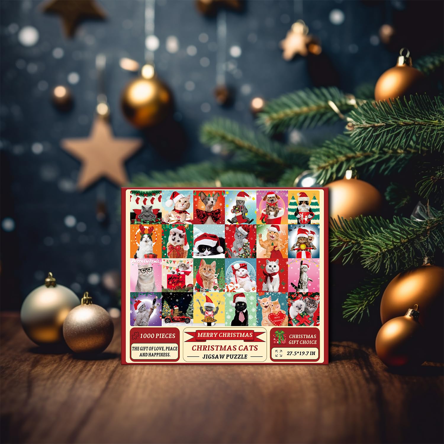 Puzzle gatto natalizio puzzle 1000 pezzi