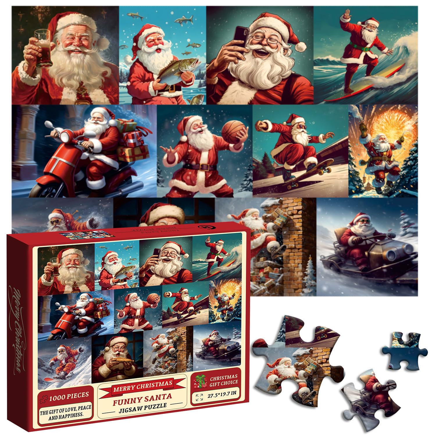 Christmas divertente santa claus puzzle puzzle 1000 pezzi
