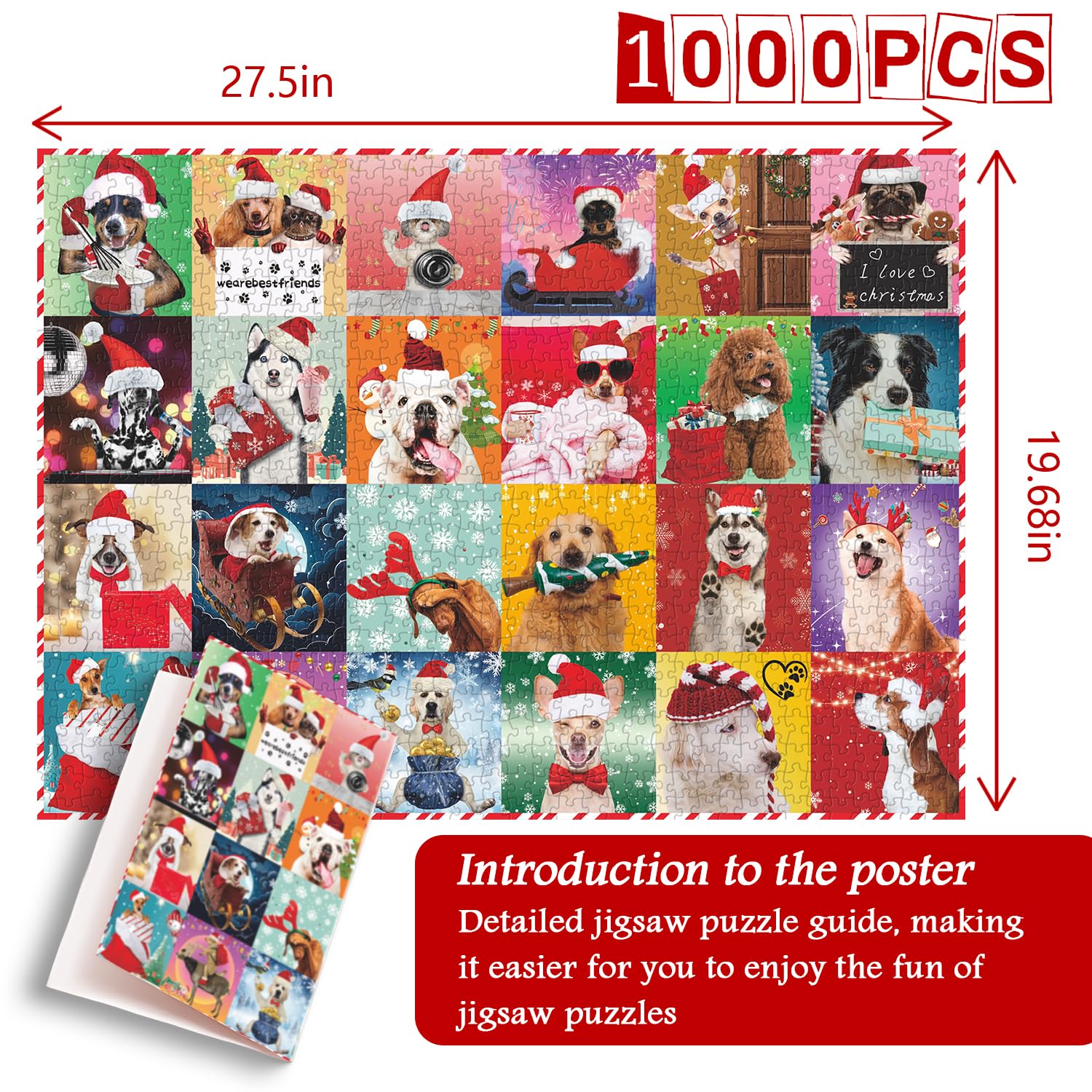 Puzzle per cani di Natale puzzle 1000 pezzi