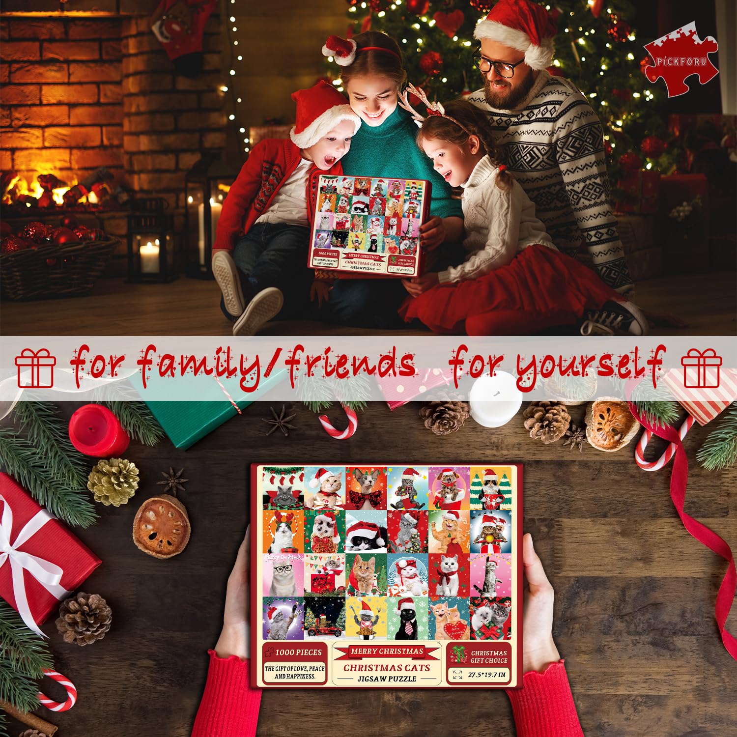 Puzzle gatto natalizio puzzle 1000 pezzi