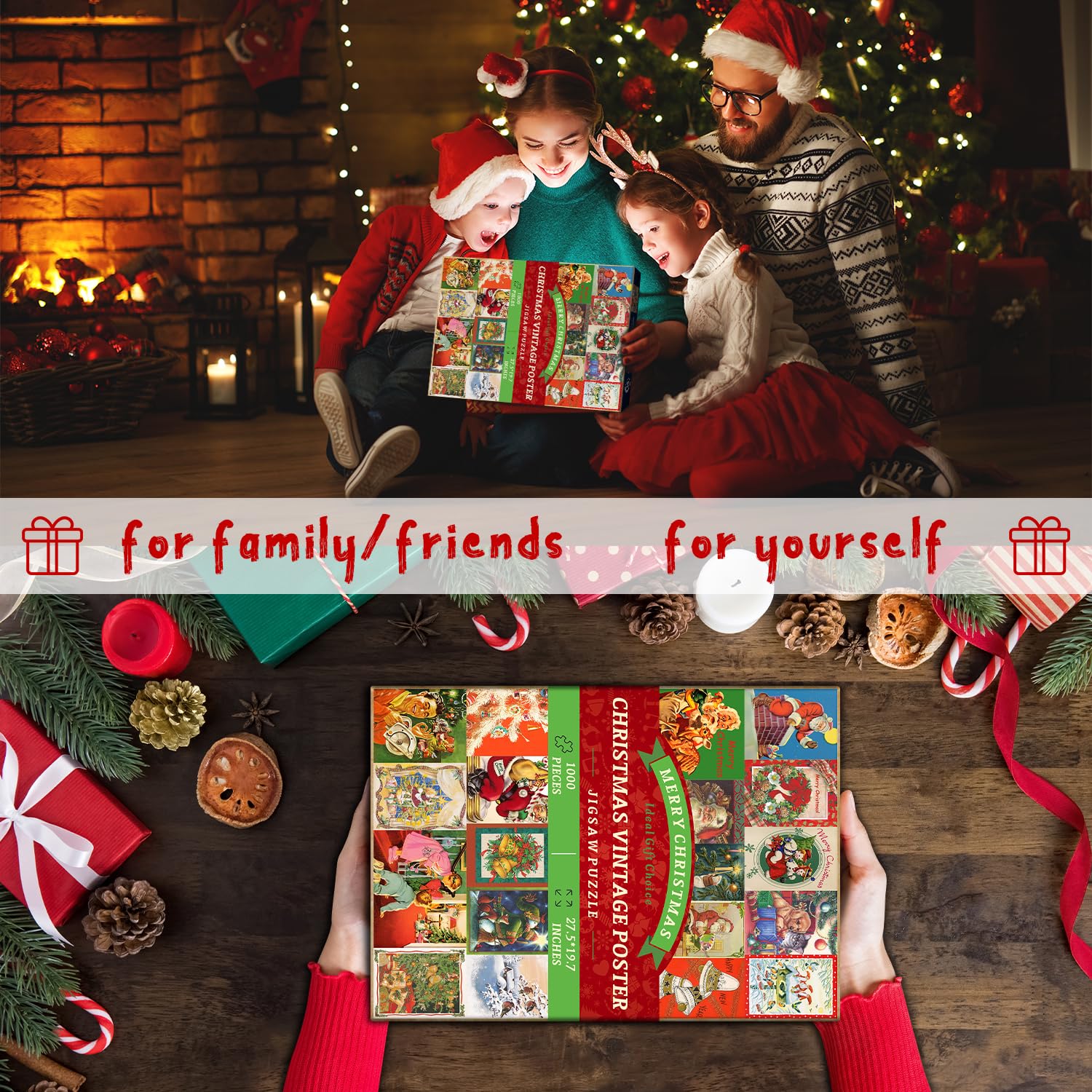 Vintage -Weihnachts -Puzzle 1000 Stücke