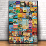 Vintage World Travel Poster Puzzle 1000 Teile