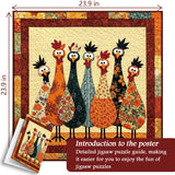 Fabric Chickens Jigsaw Puzzle 1000 Pieces