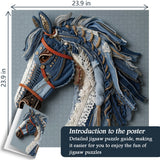 Puzzle Cheval en Denim 1000 Pièces