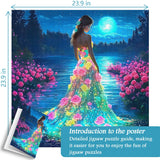 Moonlight Rose Lady Jigsaw Puzzle 1000 Pieces