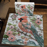 Floral Woven Cardinal Jigsaw Puzzle 1000 Pieces