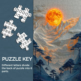 Rompecabezas de montañas iluminadas por la luna 1000 piezas